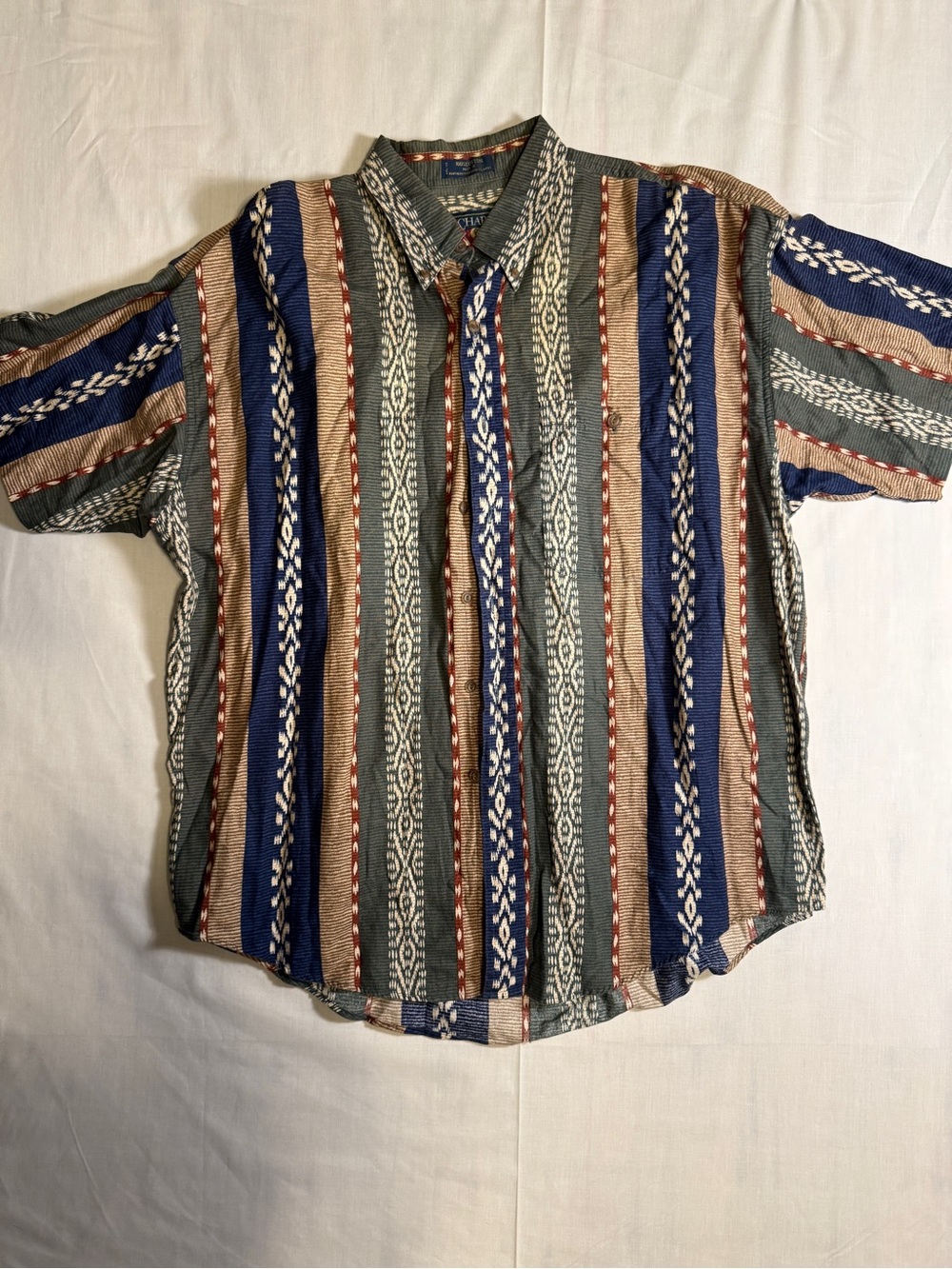 Vintage Chaps Ralph Lauren Aztec Shirt XL Southwestern Stripe 90s Mariana Island